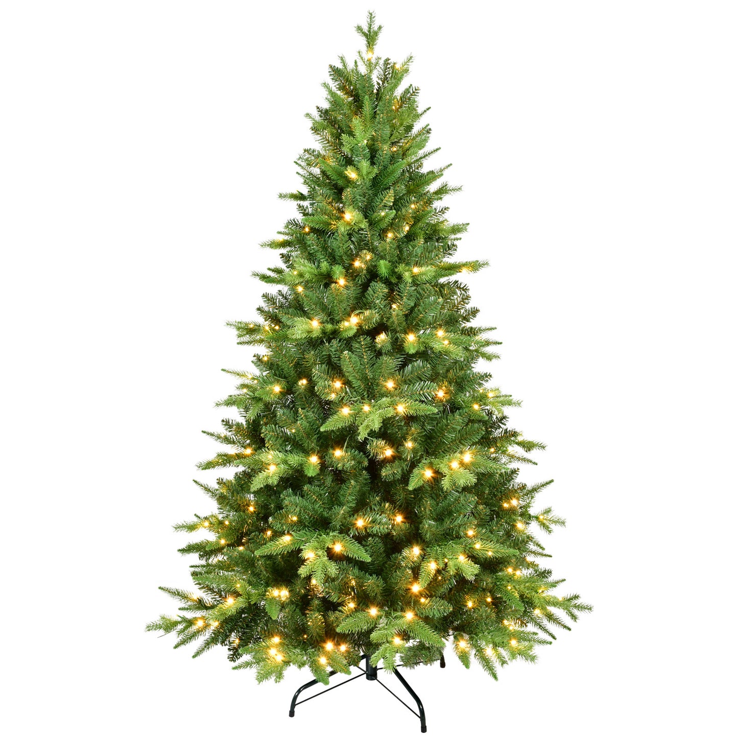 5 Feet Christmas Tree With Lights Unique Christmas Tree Pre-lit 850 Branch Tips, 250 Warm White LEDs And Metal Brackets, Art Christmas Tree