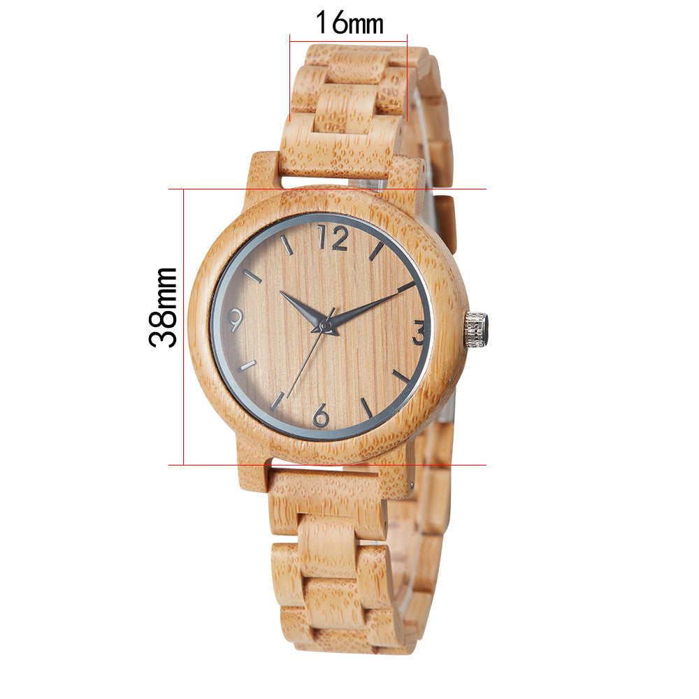 Carbonized Bamboo Digital Face Ladies Quartz Watch