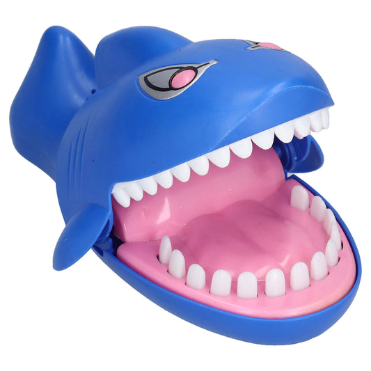 Shark Bite Game Biting Finger Pressing Shark Teeth Trick Toys with Light Laughter for Kids Party