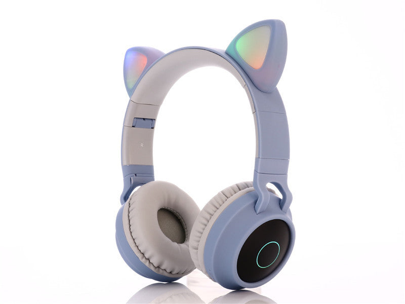 Cartoon Head-mounted Cat Ears Gaming Wireless Bluetooth Headset