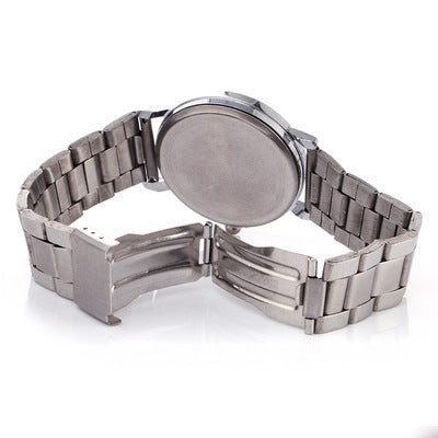 Blu-ray Glass Steel Band Men's Watch