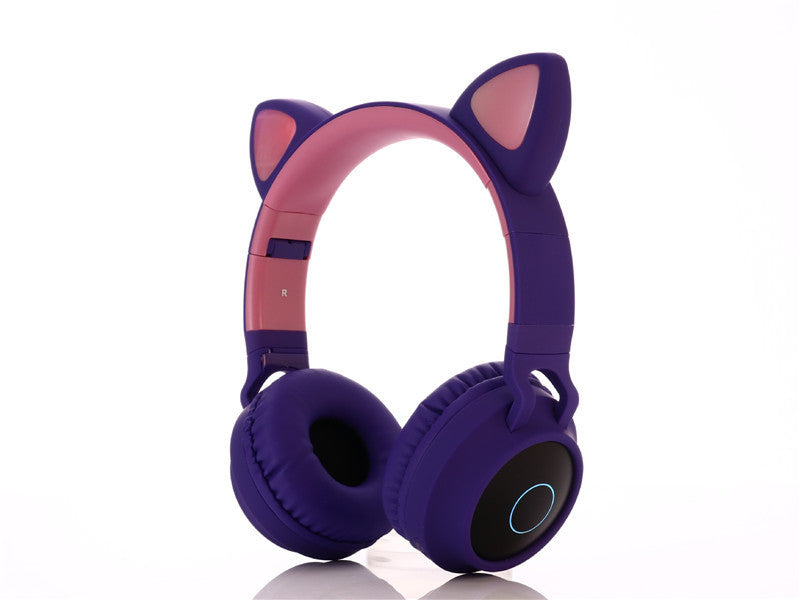 Cartoon Head-mounted Cat Ears Gaming Wireless Bluetooth Headset