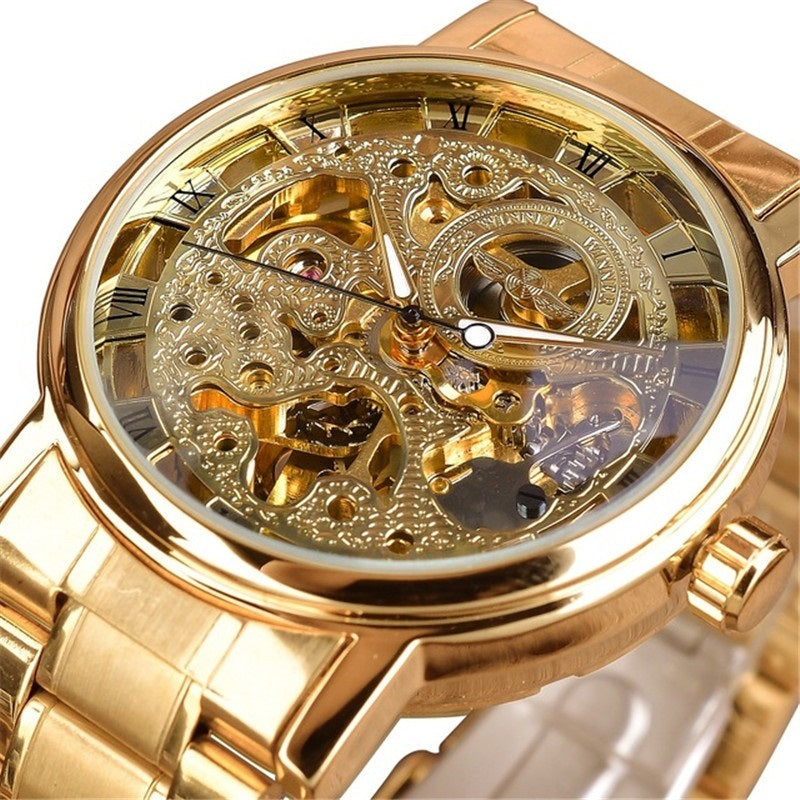 Automatic Hollow Mechanical Watch Men's Roman Retro Watch