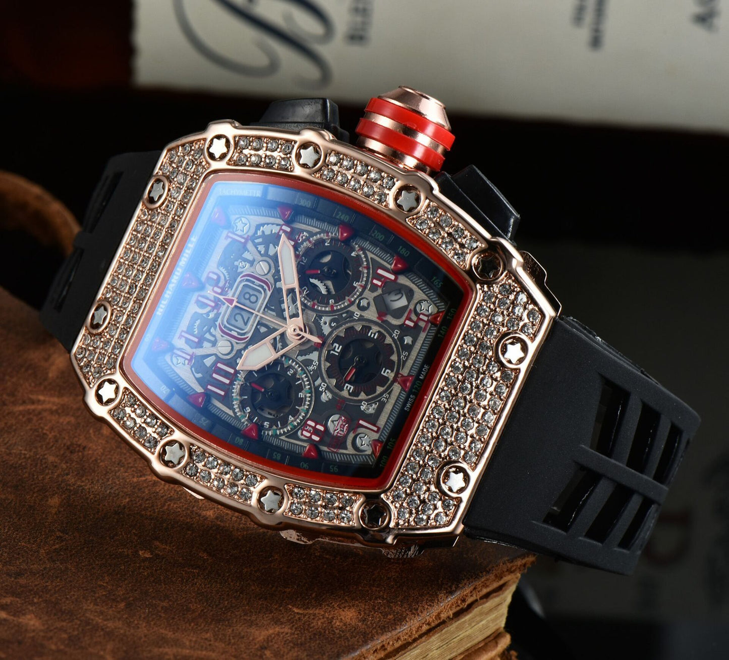 Business Men's Ghost Head Fashion Diamond Gypsophila Watch