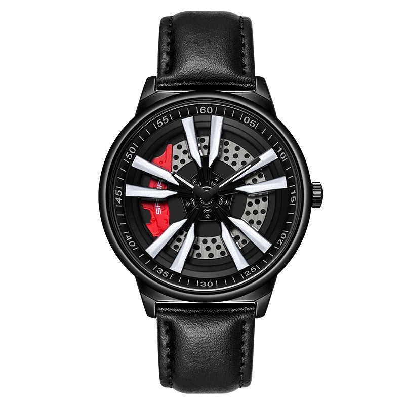 Men's Creative Cool Dial Rotating Wheel Quartz Watch