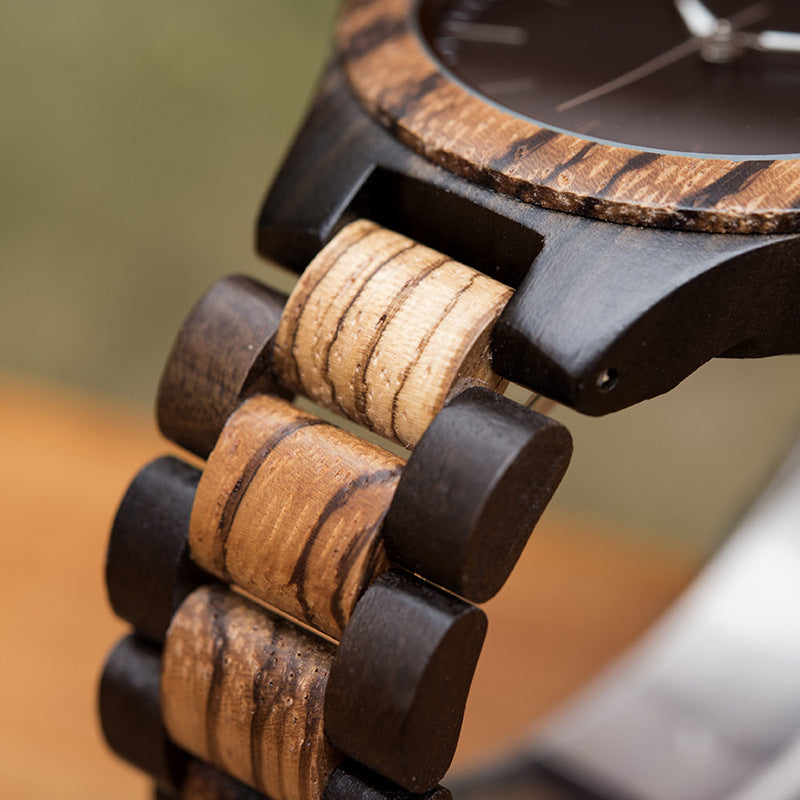 Luminous pointer wooden Watch