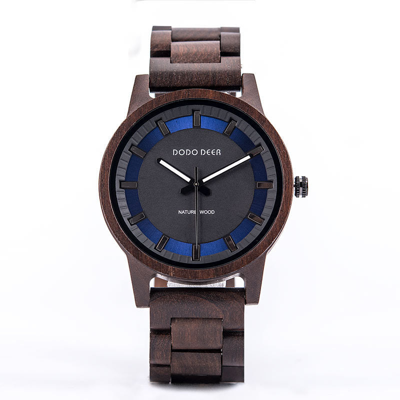 Men's fashion simple wooden watch