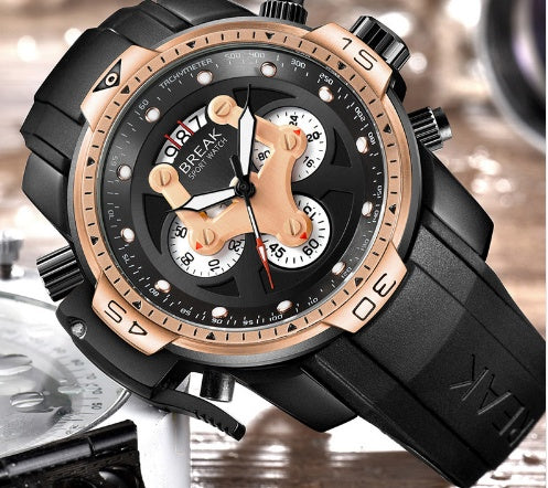 Luxury Brand Unique Casual Fashion Rubber Band Sport Wristwatches