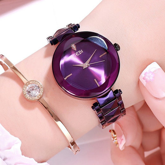 New Women's Fashion Personalized Trend Atmosphere Watch Steel Belt Women's Watch