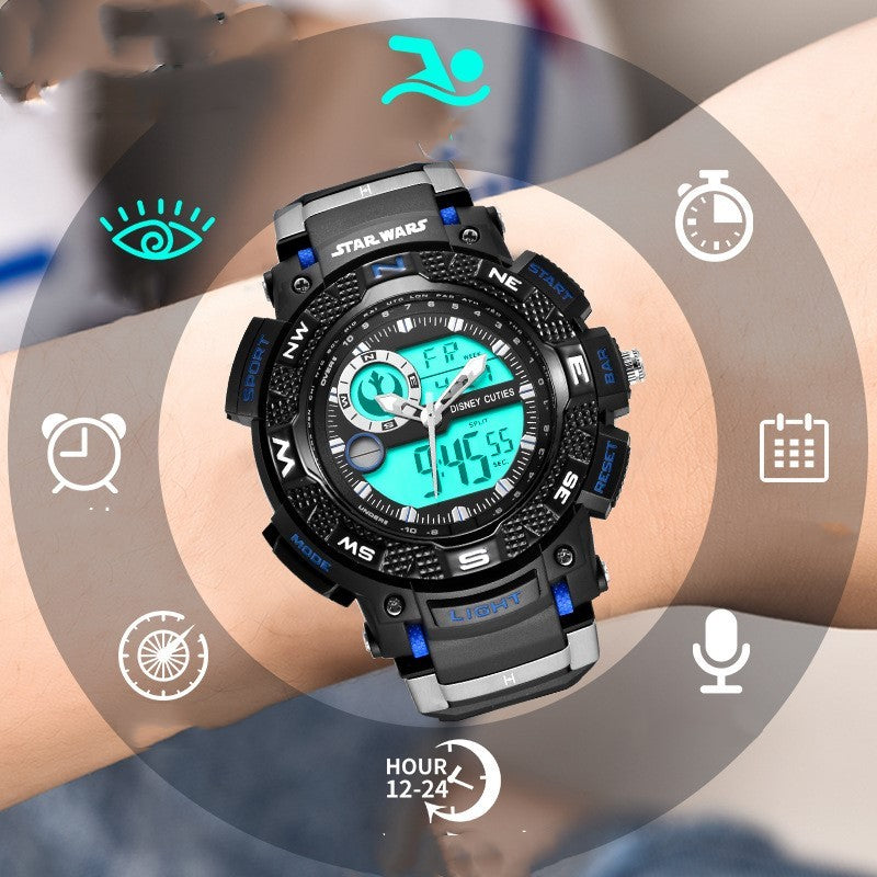 Dual Display Waterproof Luminous Sports Men's Watch