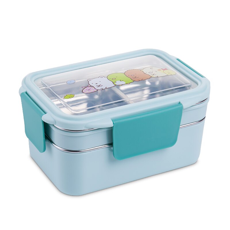 Stainless steel lunch box double lunch box