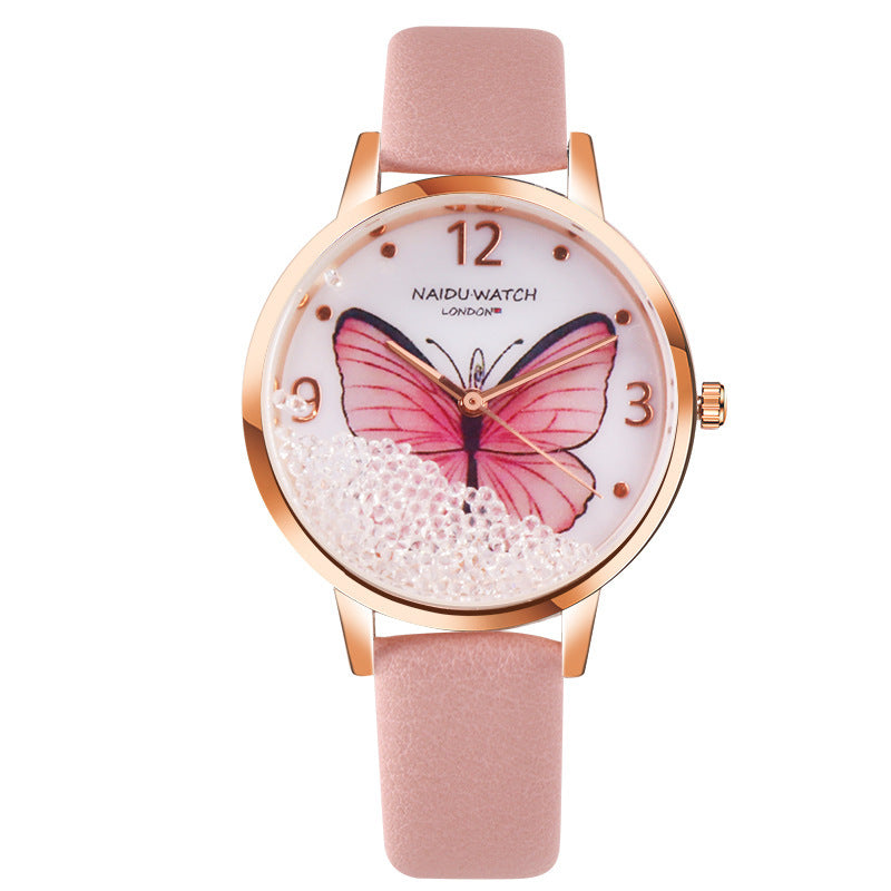 Creative Quicksand Dial Butterfly Lady Watch