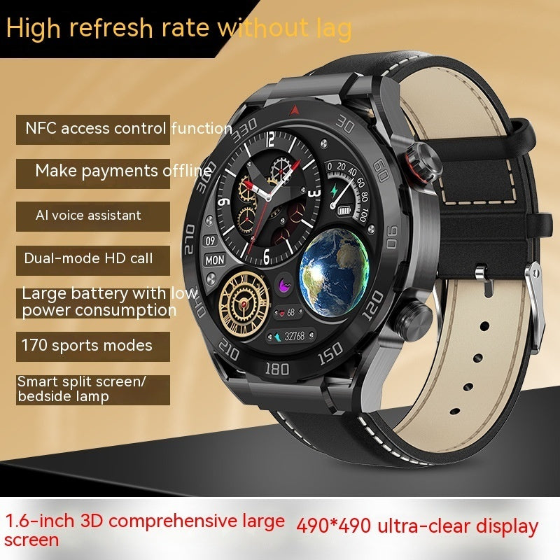 Smart Watch Waterproof Multi-functional Ultra-thin 16 Large Screen Monitoring Heart Rate Blood Pressure Bluetooth Calling