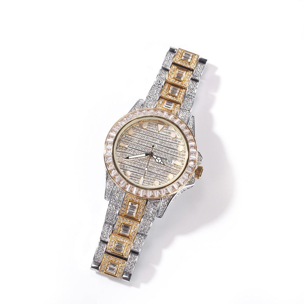 New Color Diamond Butterfly Double Button Quartz Watch