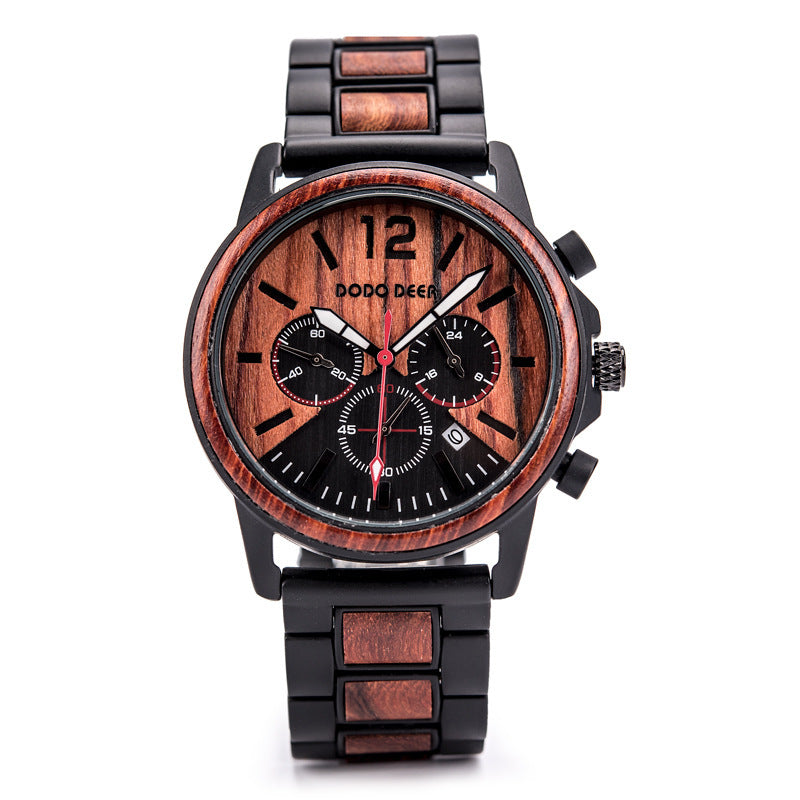 Wood quartz watch