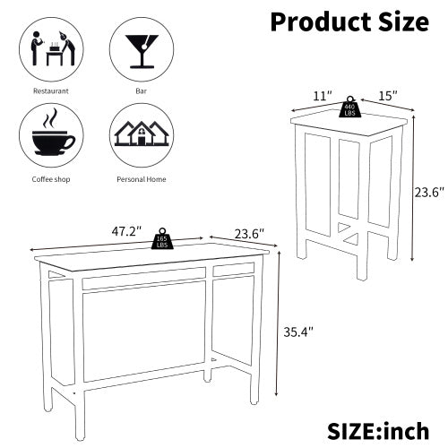 5 Piece Modern Kitchen Table Set With Four Bar Stools