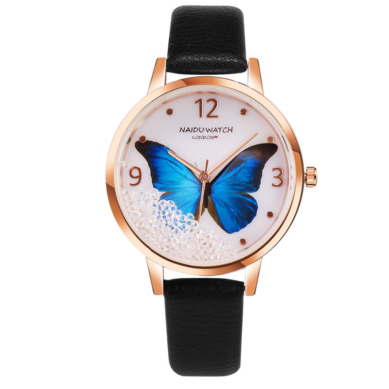 Creative Quicksand Dial Butterfly Lady Watch