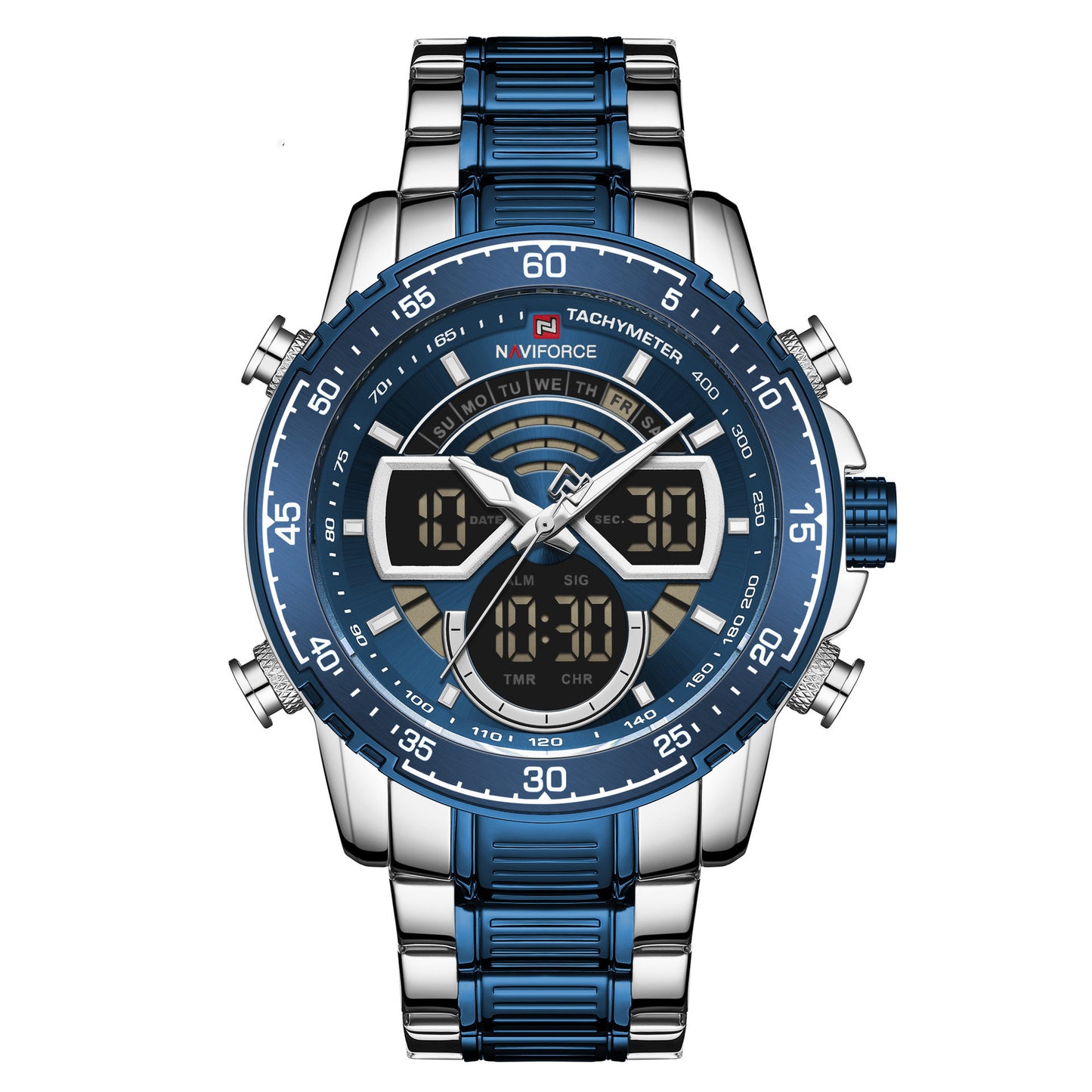 Stainless steel men's sports watch