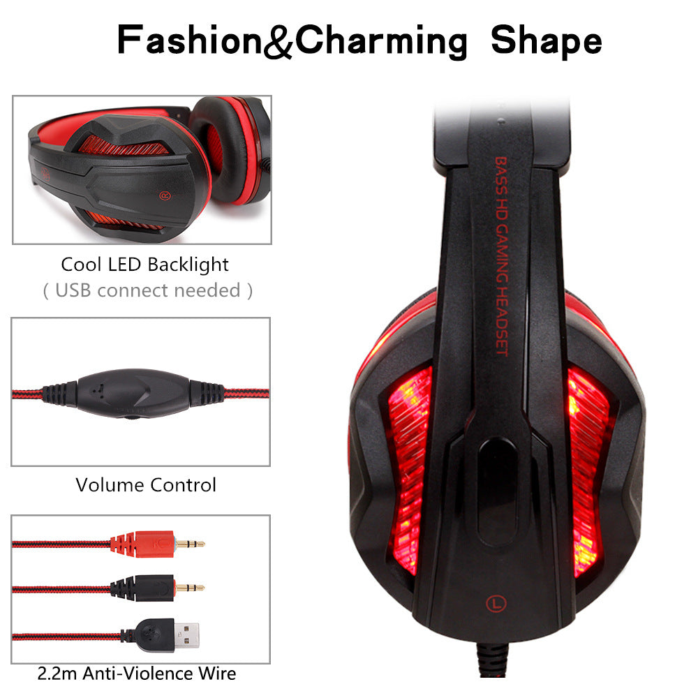 Glowing gaming headset gaming headset