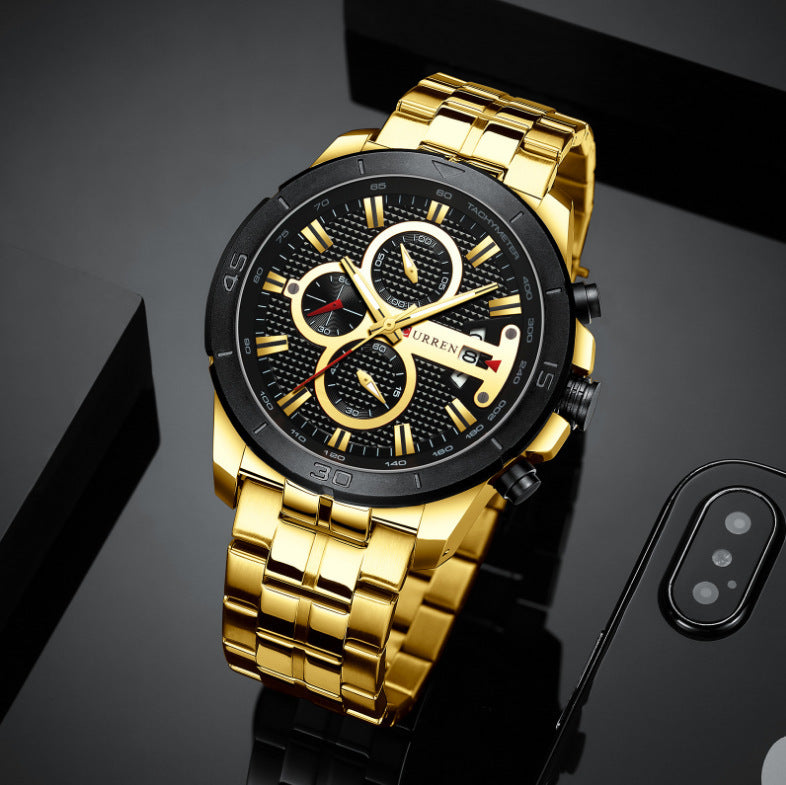 Six needle multifunctional quartz watch