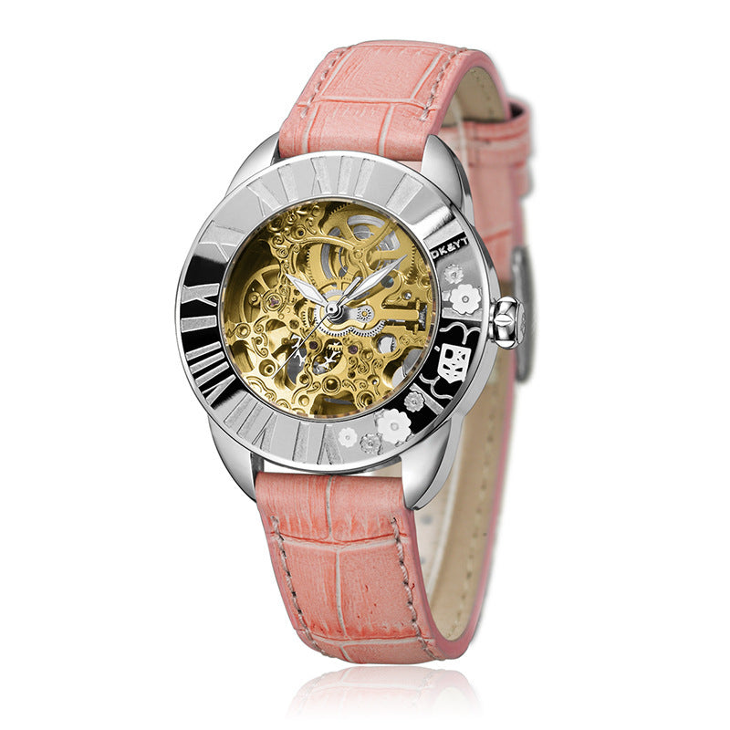 Women's automatic hollow mechanical watch