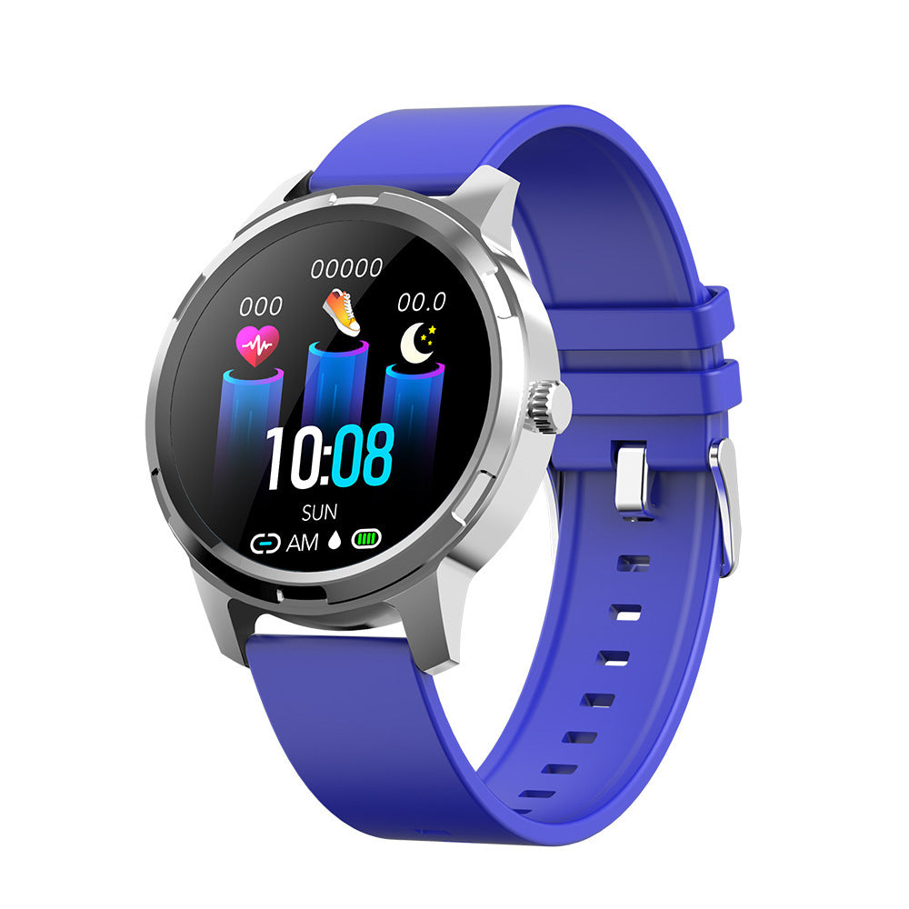 Silicone Color Screen Full Circle Heart Rate Sports Watch