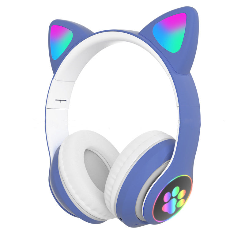 Cat ears head-mounted girl style glowing gaming headset