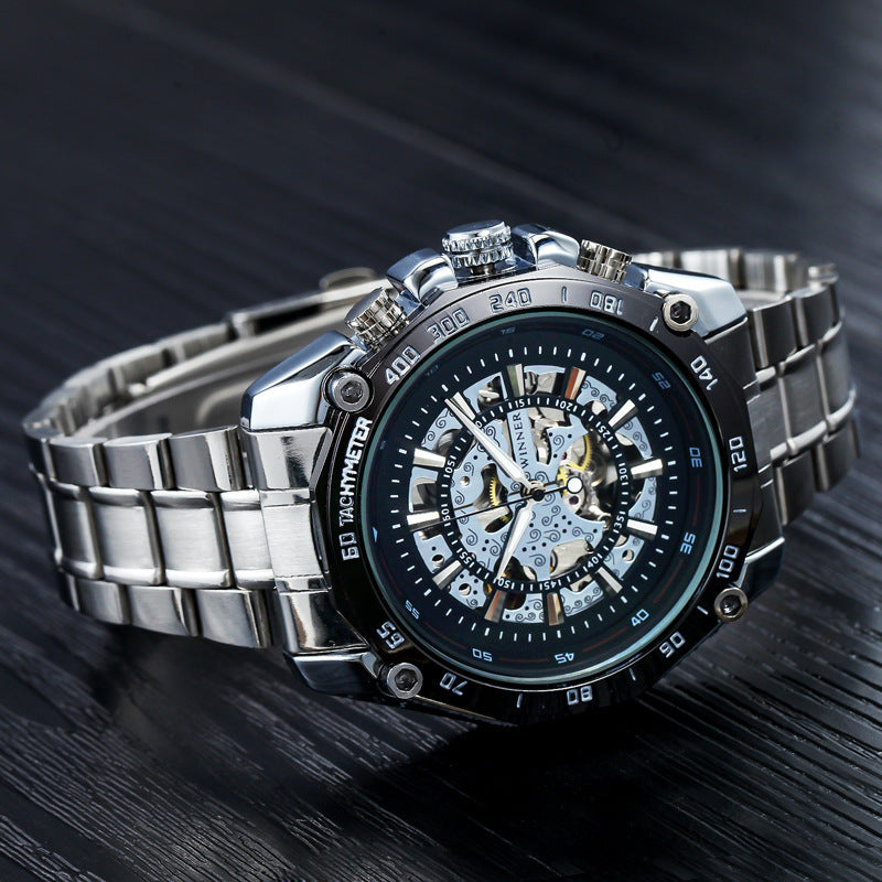 Hollow automatic mechanical watch