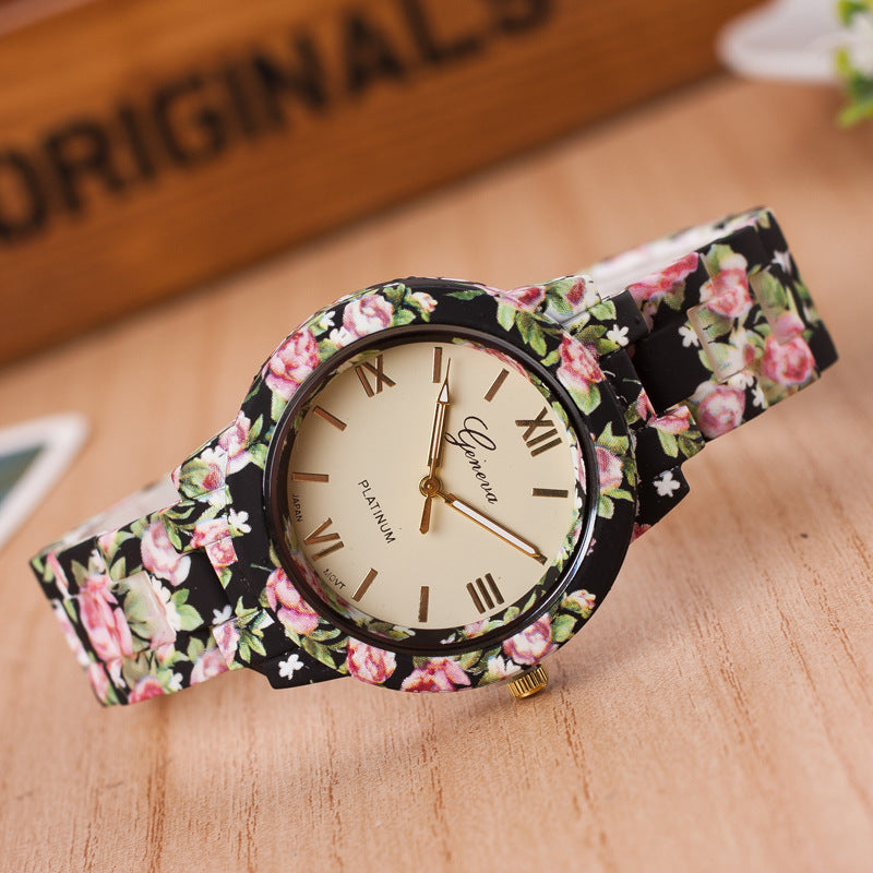 Color watch fashion print watch