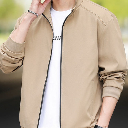 Autumn And Winter Fleece-lined Thickening Stand Collar Jacket Men's