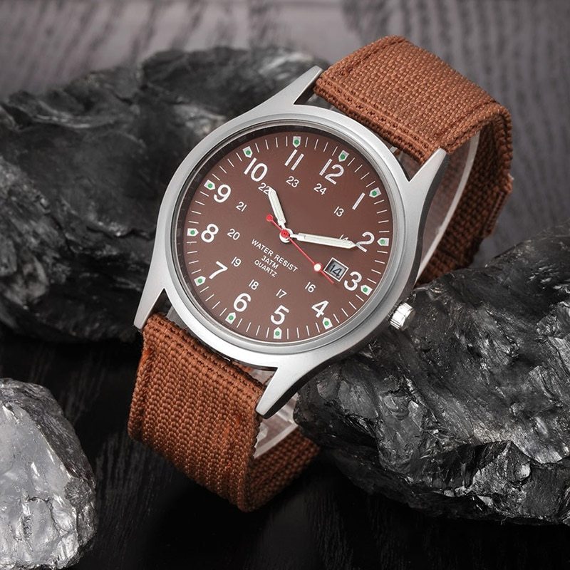 Canvas strap men's watch