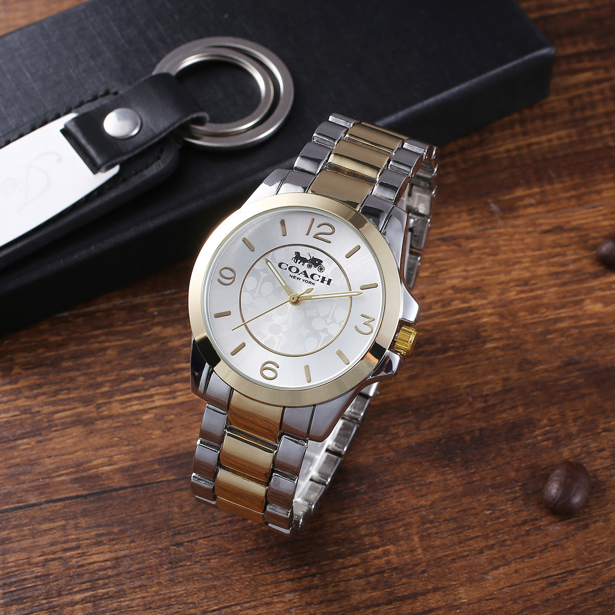 Boutique gift set belt Wallet tie quartz watch