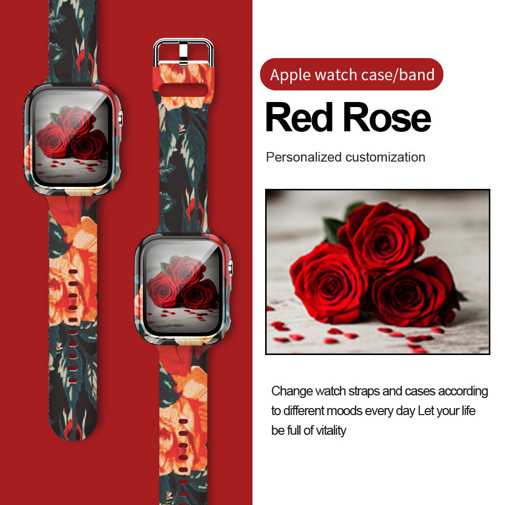 Suitable For Apple Watch Silicone Strap And Case Integrated With Pattern Printing