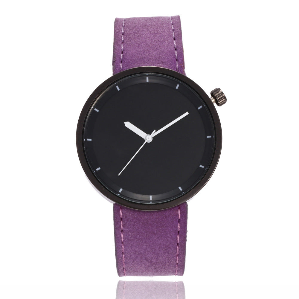 Simple Personality Black Shell White Needle Quartz Leisure Watch