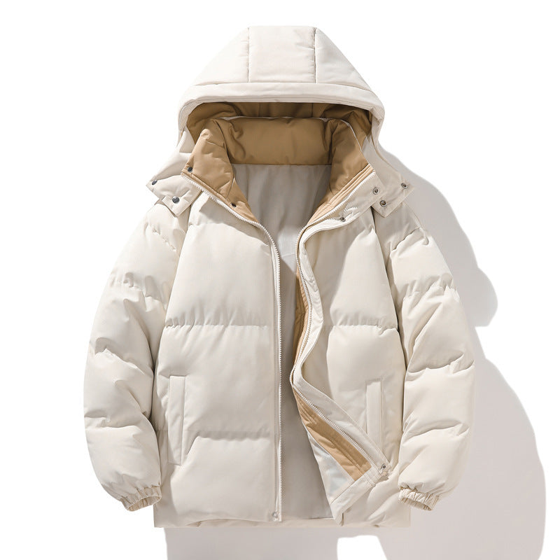 Coat Down Cotton Short Fake Two-piece Hooded Couple Wear Thickened