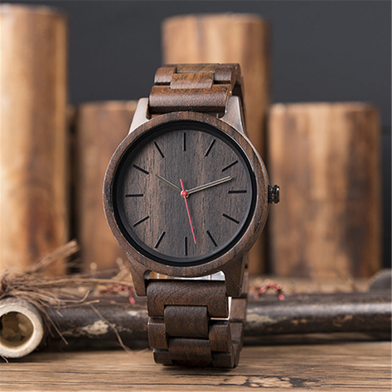 Wood quartz watch