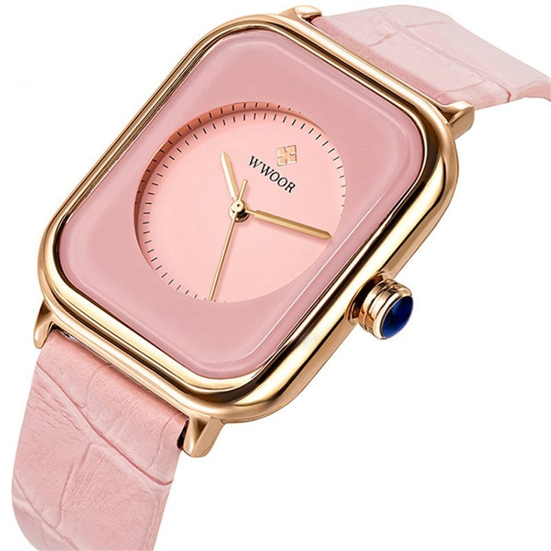 Women's casual quartz watch waterproof calendar belt