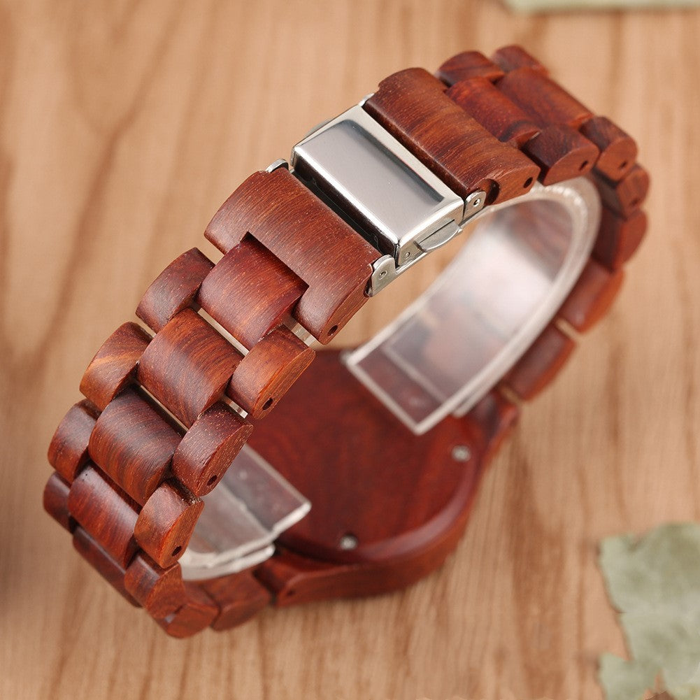 Casual wooden quartz watch