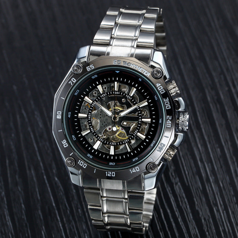 Hollow automatic mechanical watch