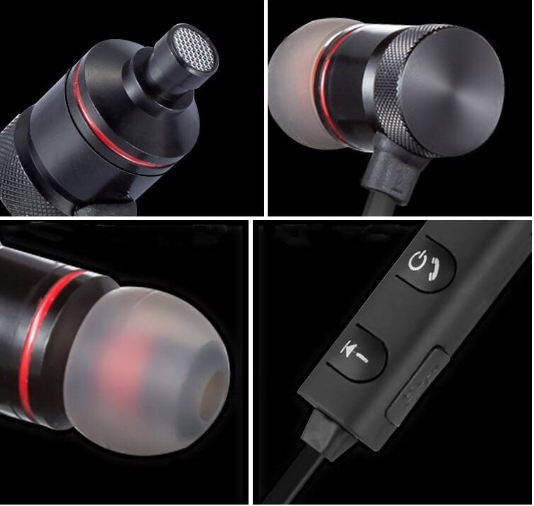 01 magnetic wireless Bluetooth headset Amazon explosion models electronic stereo headset sports Bluetooth headset