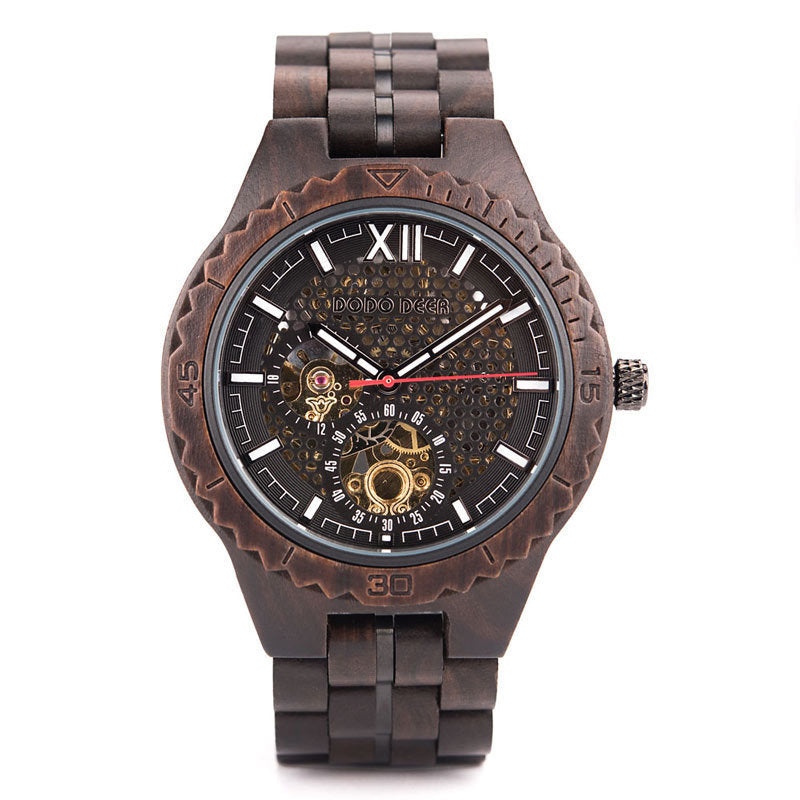 Mechanical wood men's watch