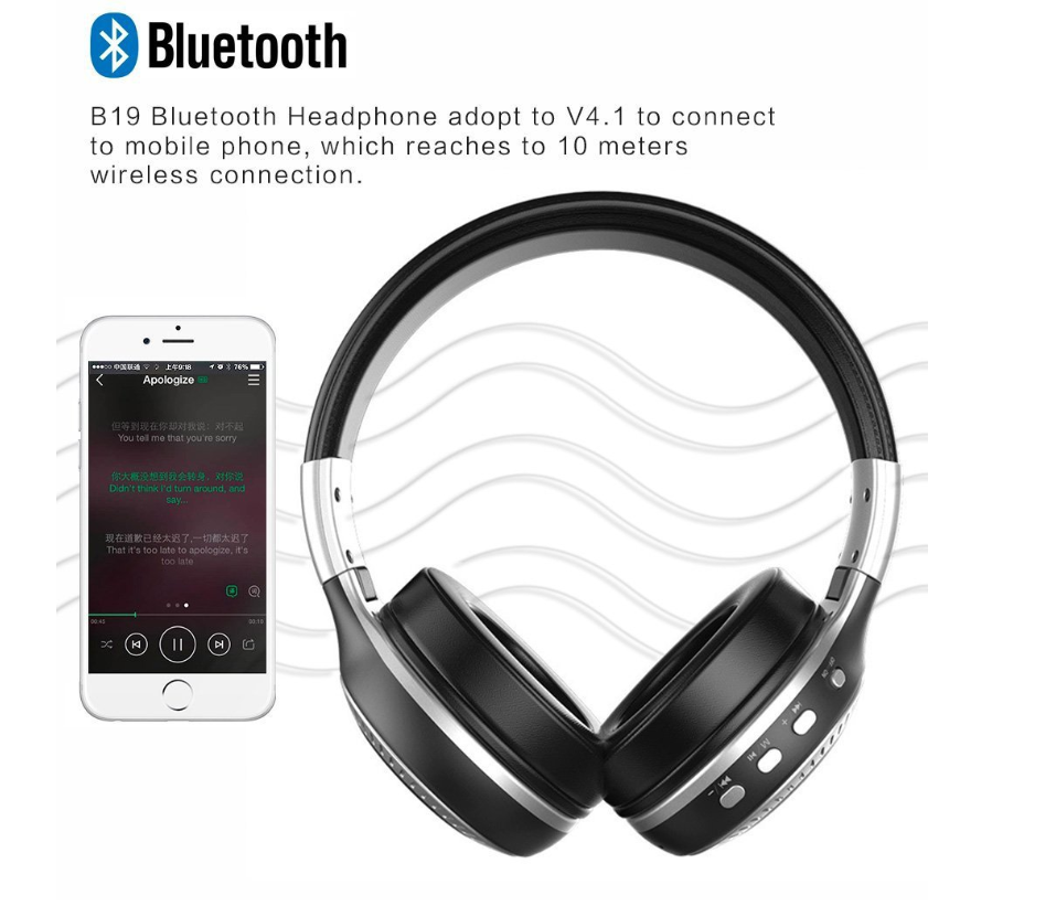 Wireless headset Bluetooth headset High-fidelity card FM wireless headset with stereo