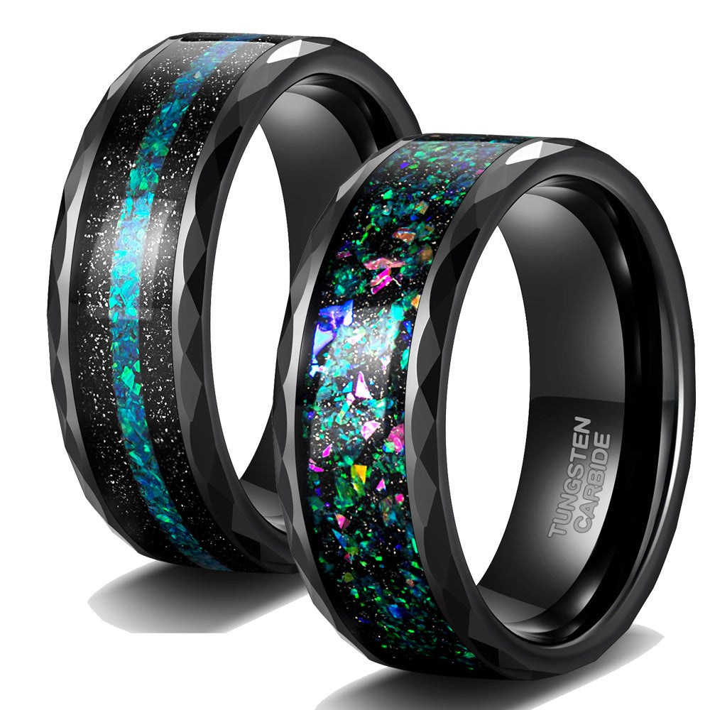 Turquoise Wide Surface 4MM Male Tungsten Ring