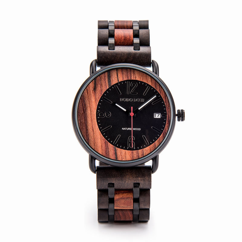 Wooden quartz watch