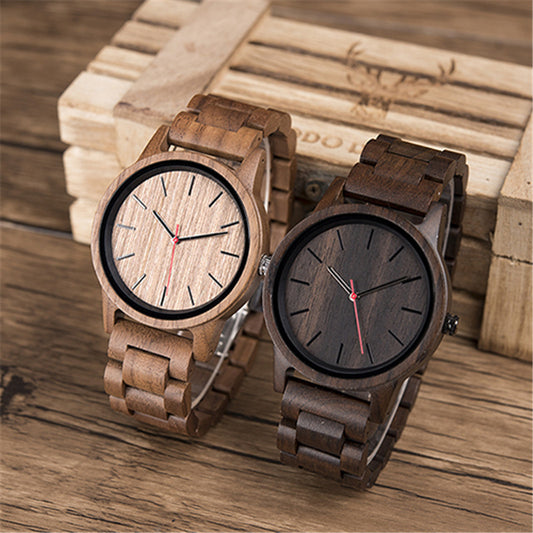 Wood quartz watch