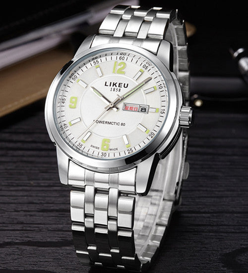 Waterproof luminous quartz watch