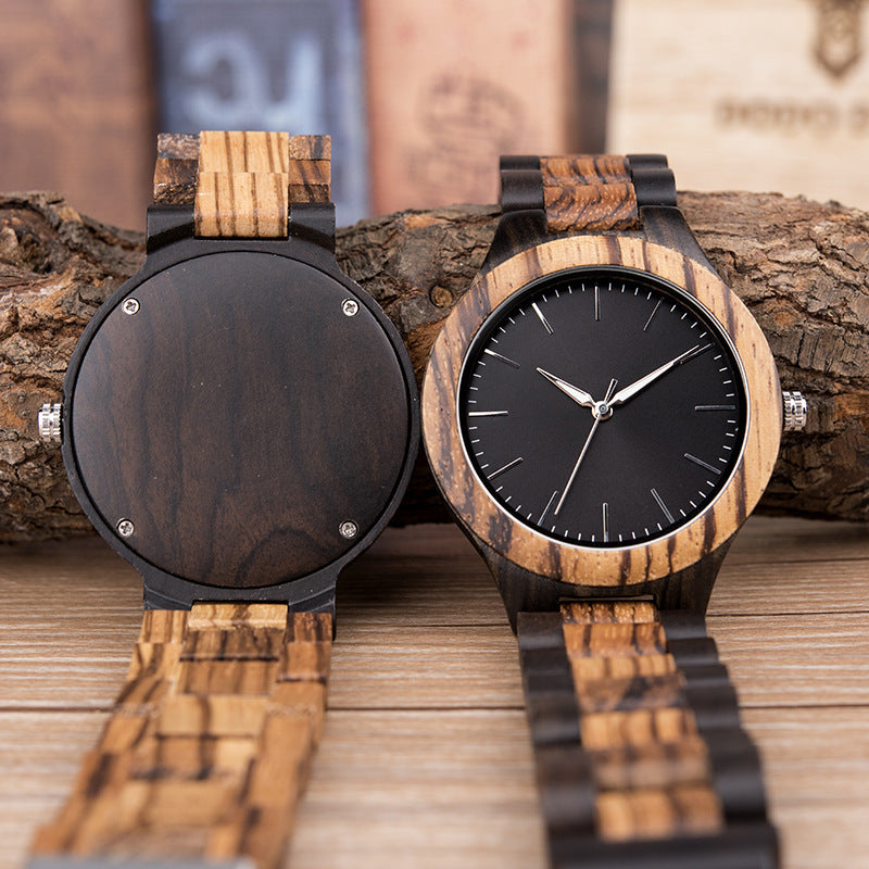 Luminous pointer wooden Watch