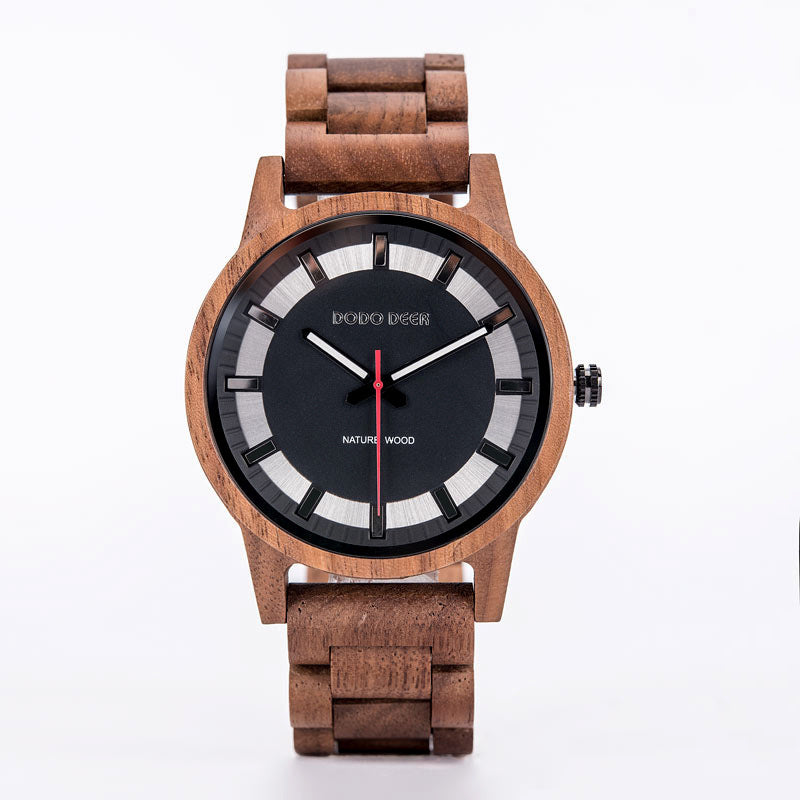 Men's fashion simple wooden watch