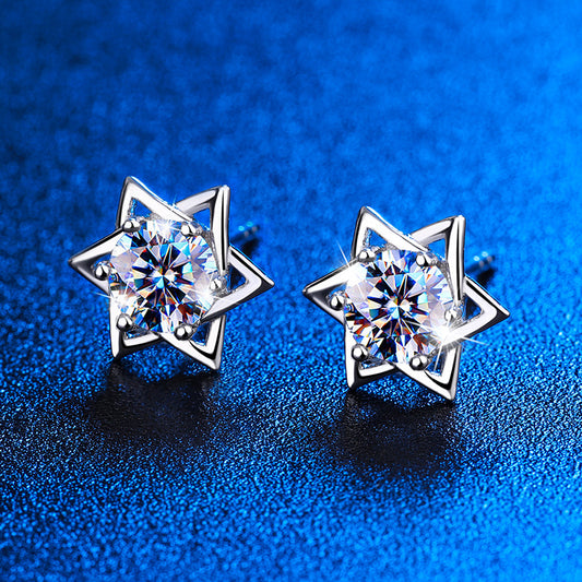 Fashion Hexagram Stud Earrings Women