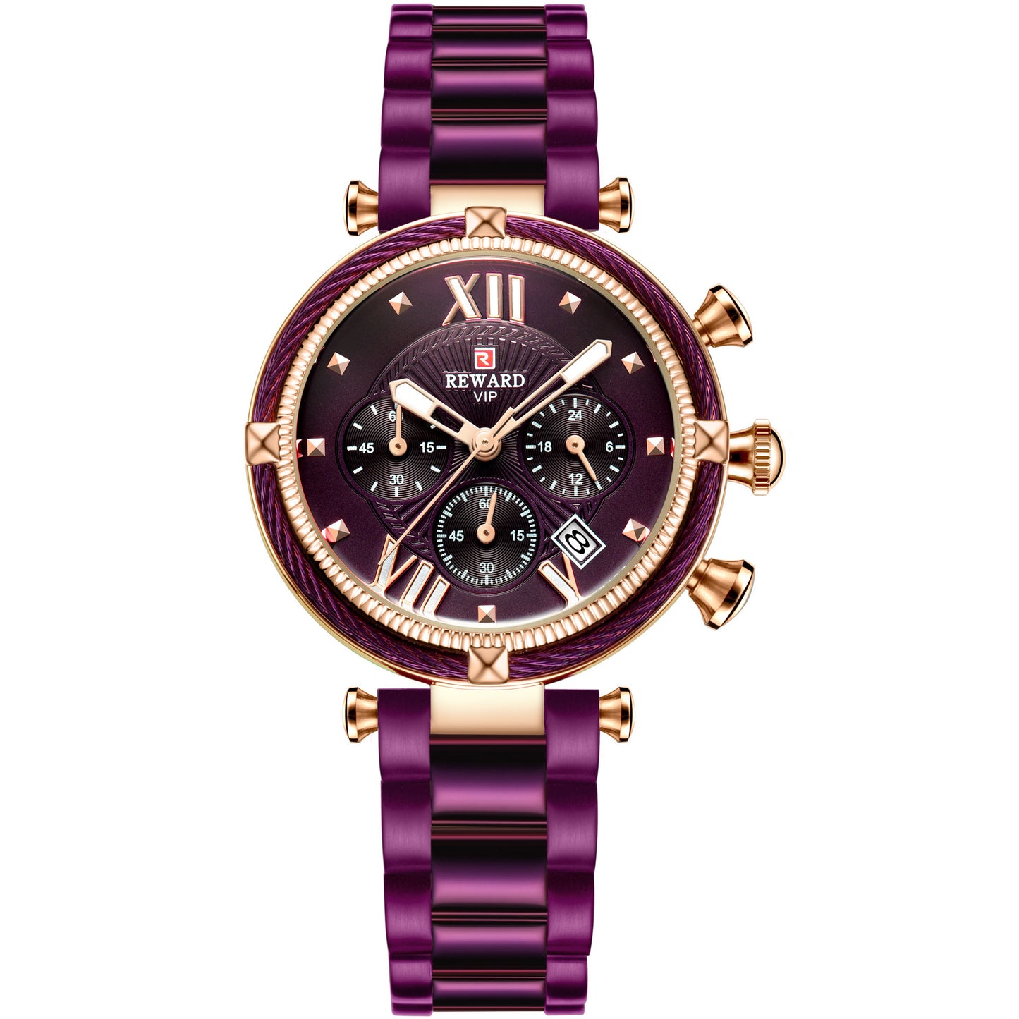 Ladies Fashion Three Eye Quartz Watch